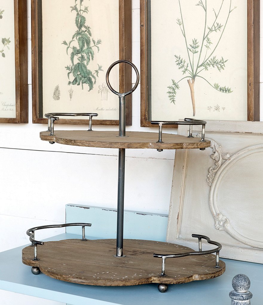 Park Hill Vintage Farmhouse Collection Wooden Bistro Server