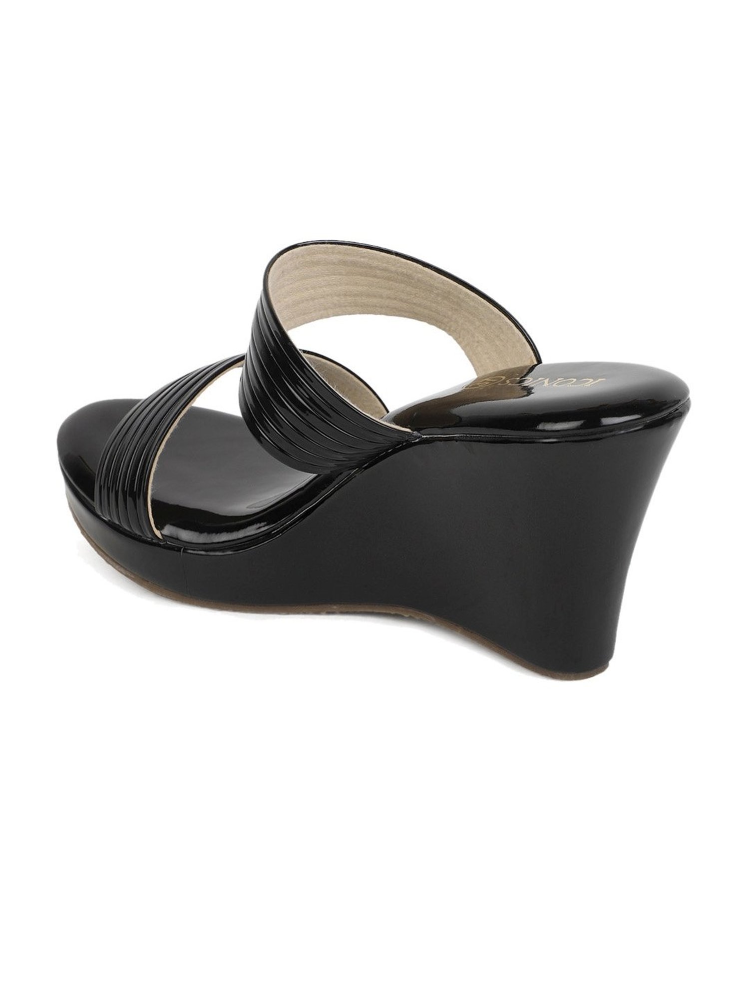 Iconics Women's Black Casual Wedges