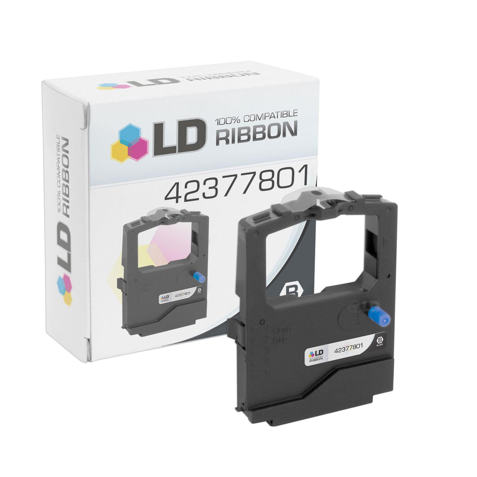 LD Compatible Printer Ribbon Cartridge Replacement for Okidata 42377801 (Black, 4-Pack)