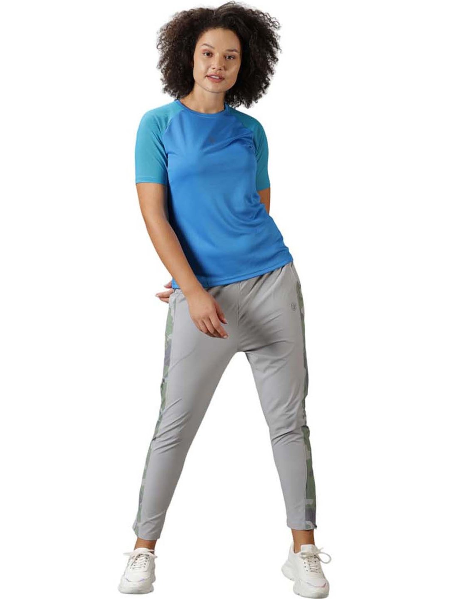 Domin8 Women Camouflage Print Track Pants With Drawstring Waist & Slant Pockets.