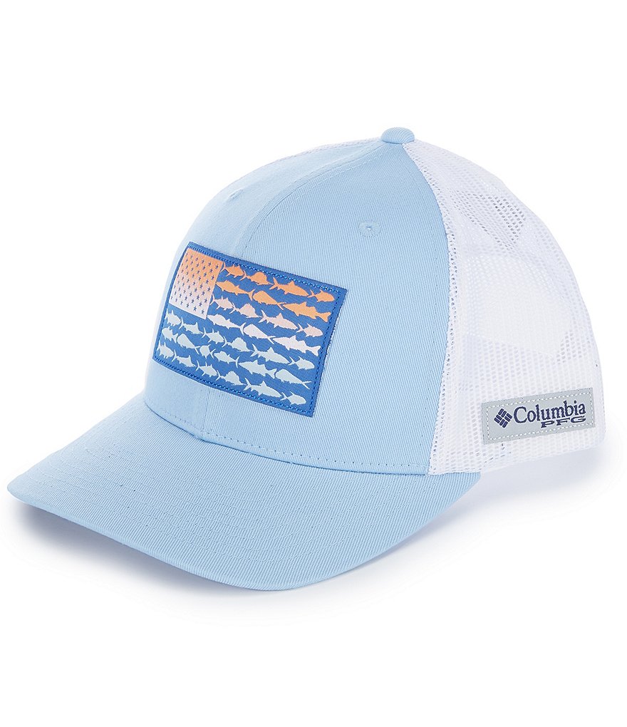 Columbia PFG Mesh Snap Back Fish Flag Ball Cap