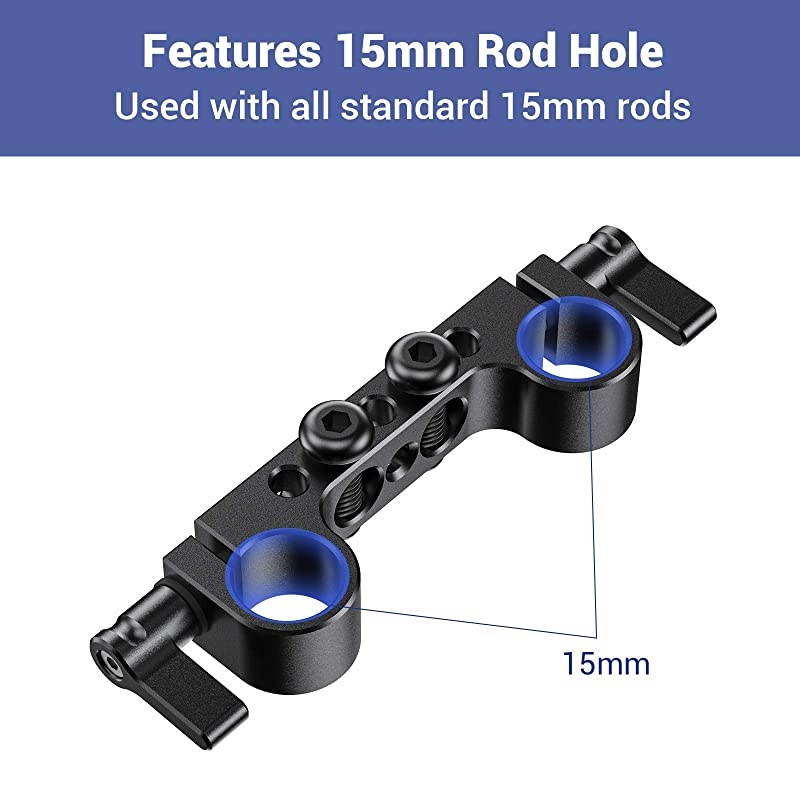 15mm Railblock Rod Clamp with 1420 Thread for 15mm DSLR Camera Cage Shoulder Rig 2061