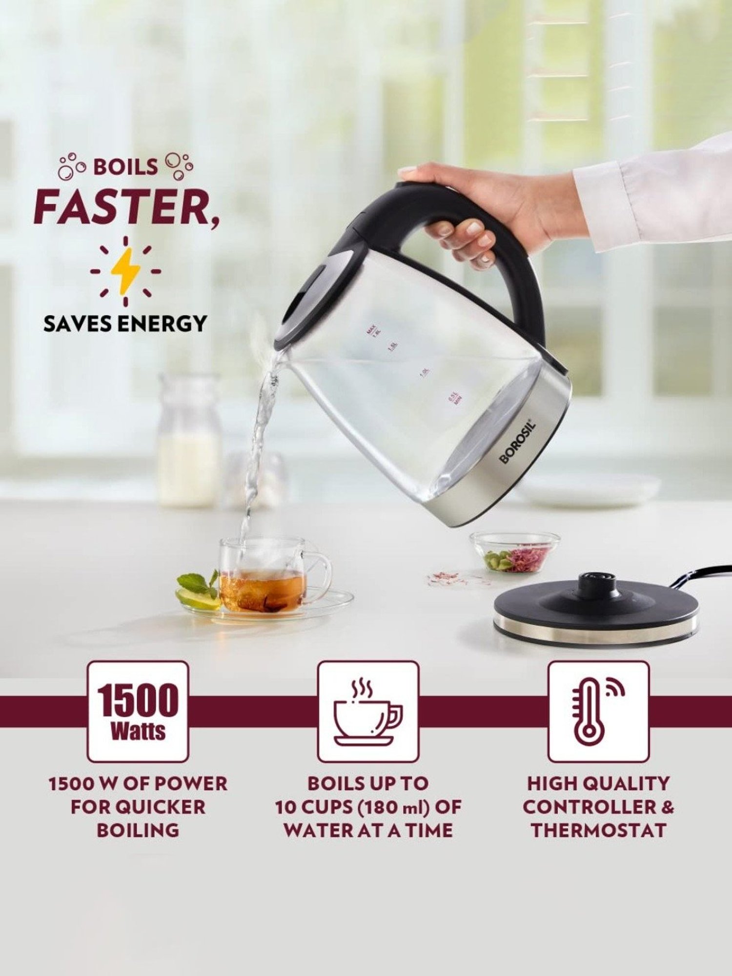 Pigeon by Stovekraft Swift Multi Cook Kettle 1.5L (Blue)