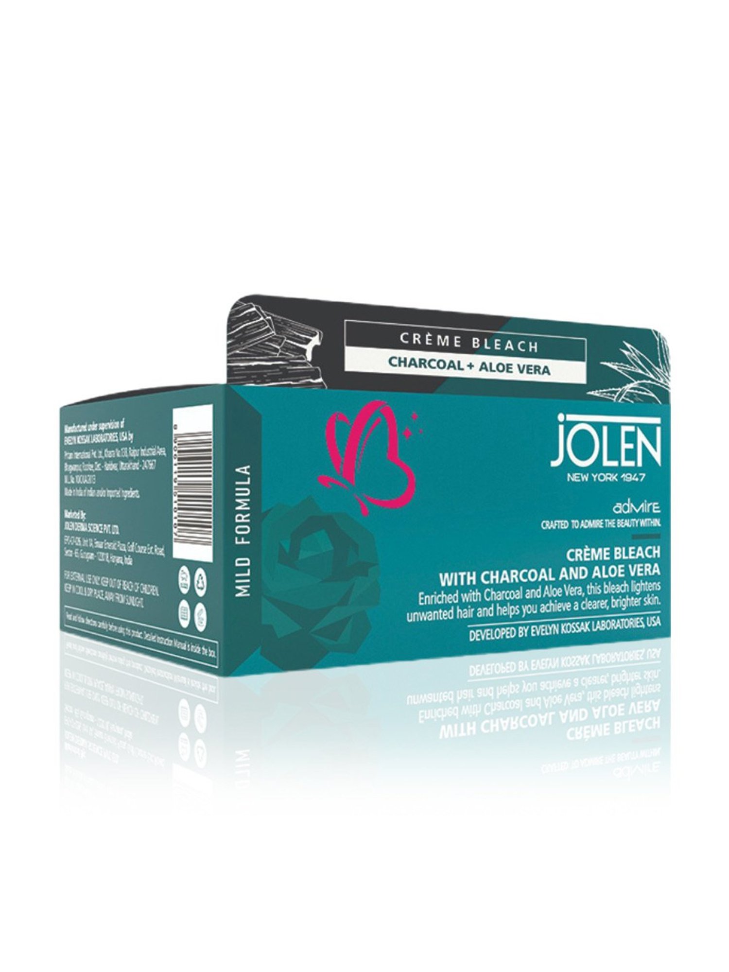 Jolen New York Creme Bleach with Charcoal and Aloe Vera - 247 gm