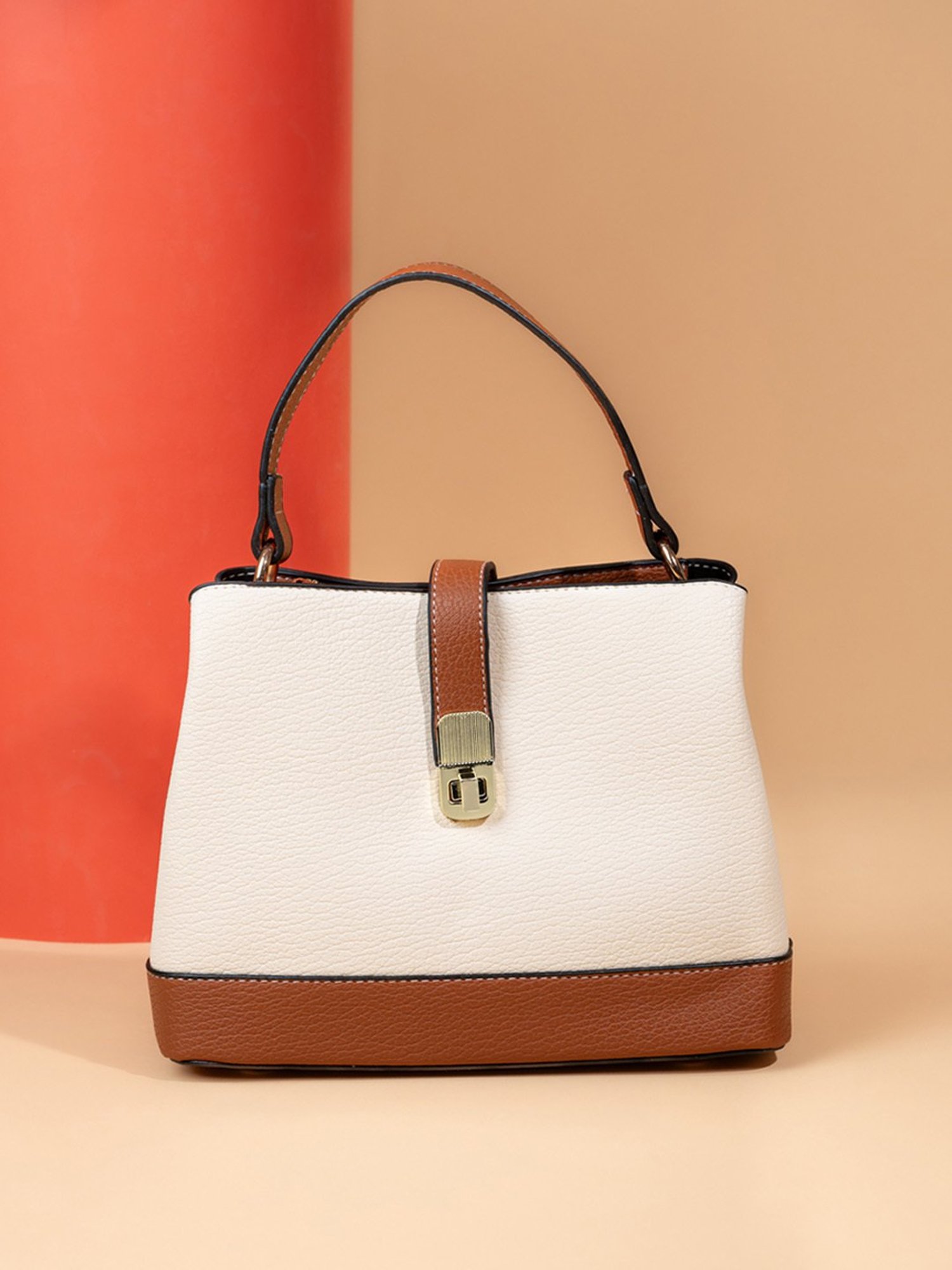 Favore Tan Solid Medium Satchels