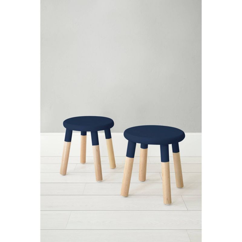 Set of 2 Peewee Wood Veneer Kids' Chairs Maple/Deep Blue - Nico & Yeye
