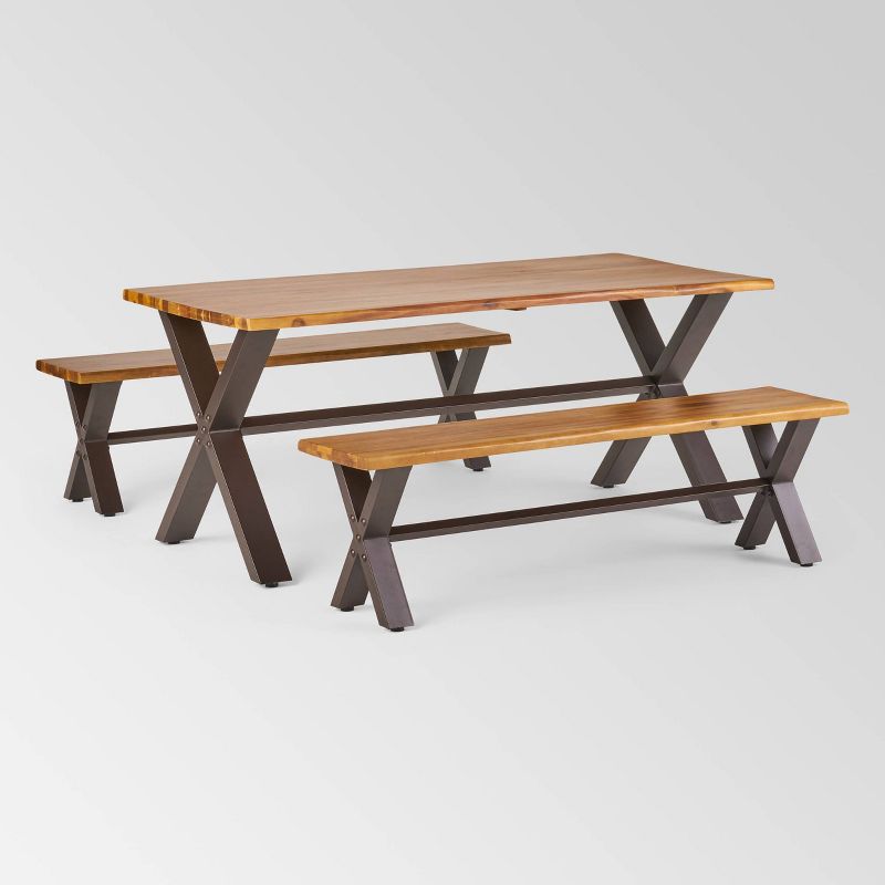 Circi 5pc Outdoor Dining Set - Black and Charcoal - CosmoLiving by Cosmoplitan