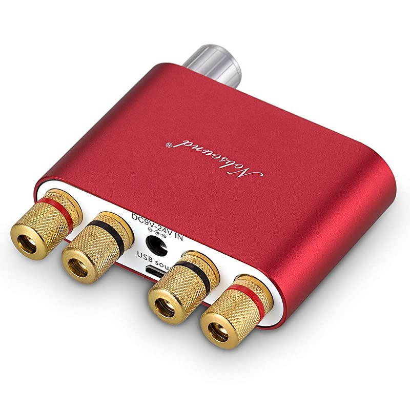 NS10G Mini Bluetooth 50 Digital Amplifier 100W HiFi Amp with Power Supply Red