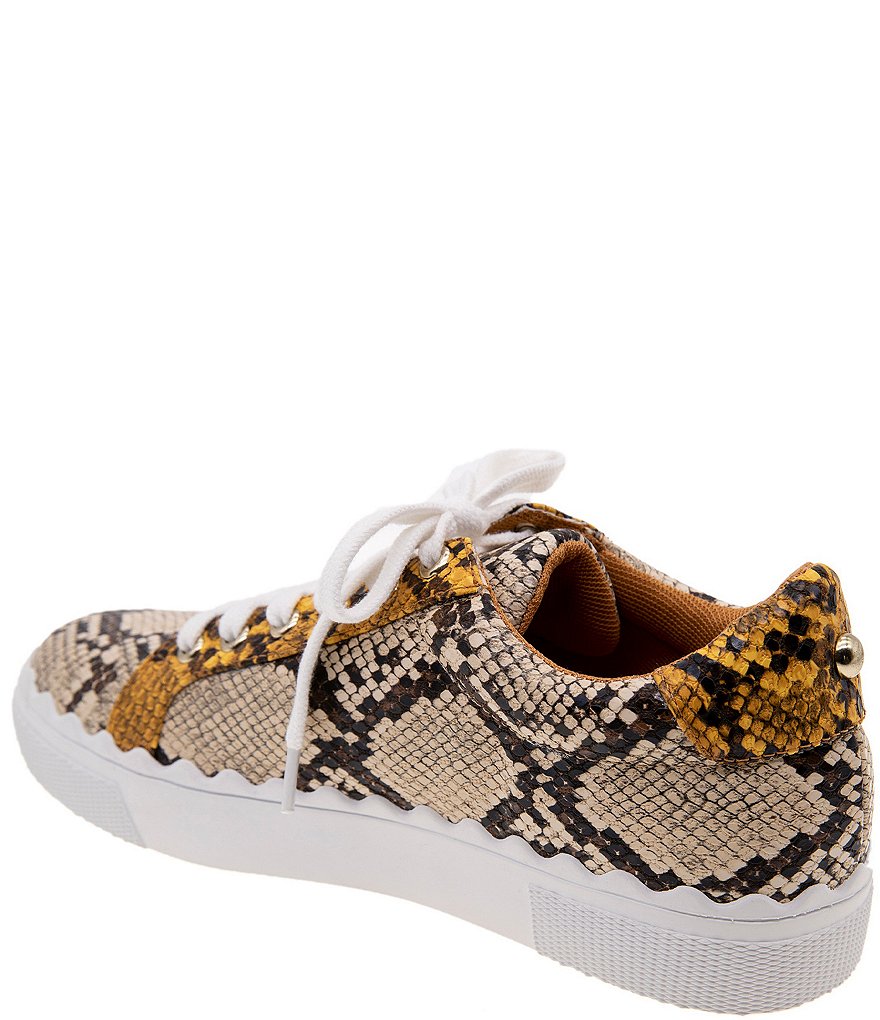 BCBGeneration Lanie Scalloped Snake Print Lace-Up Sneakers