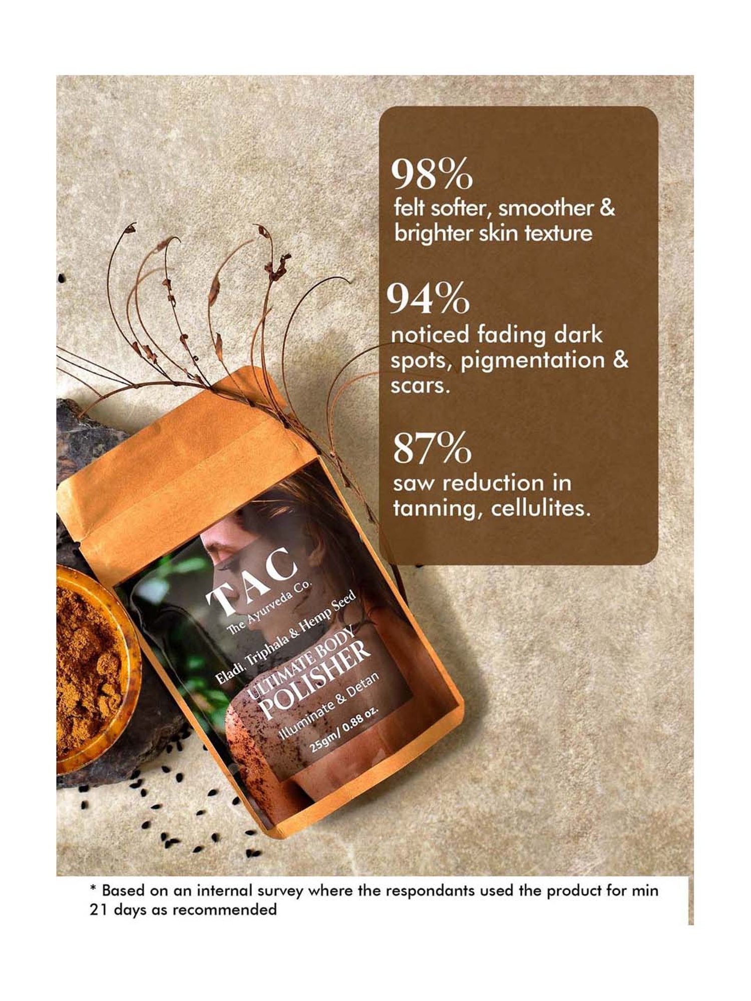 TAC - The Ayurveda Co. Illuminate & Detan Body Polisher Pack of 4