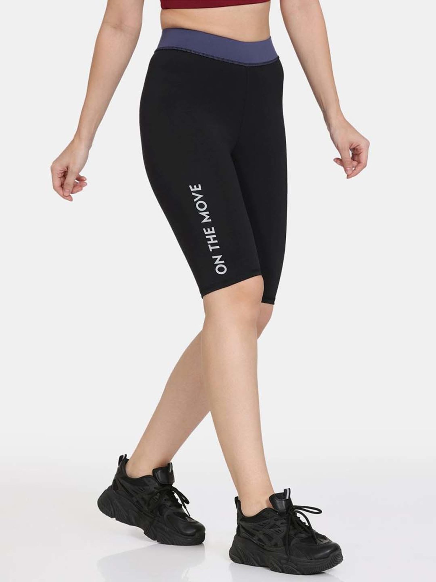 Zelocity by Zivame Black Printed Sports Shorts