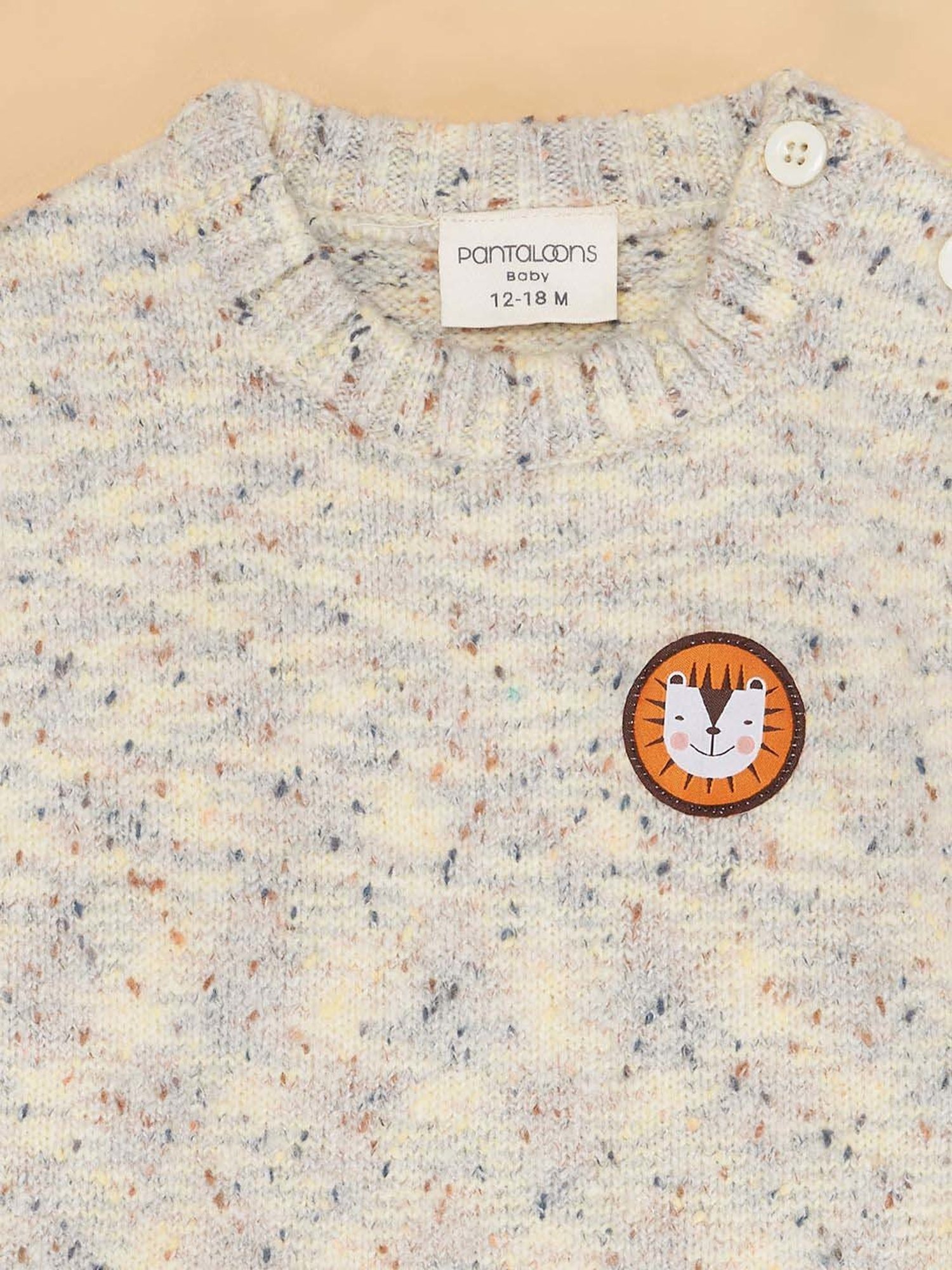 MINIKLUB Girls Green Self Design Full Sleeves Sweater