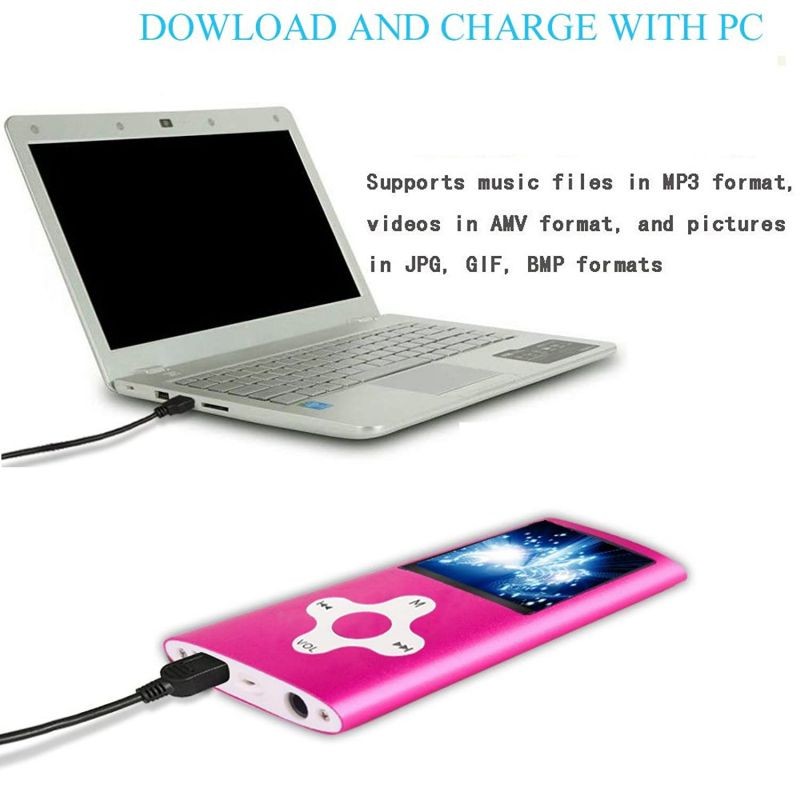 MP3 Player/Music Player,EVASA with a 16 GB Memory Card Portable Digital Music Player/Video/Voice Record/FM Radio/E-Book Reader,Ultra Slim 1.8Screen