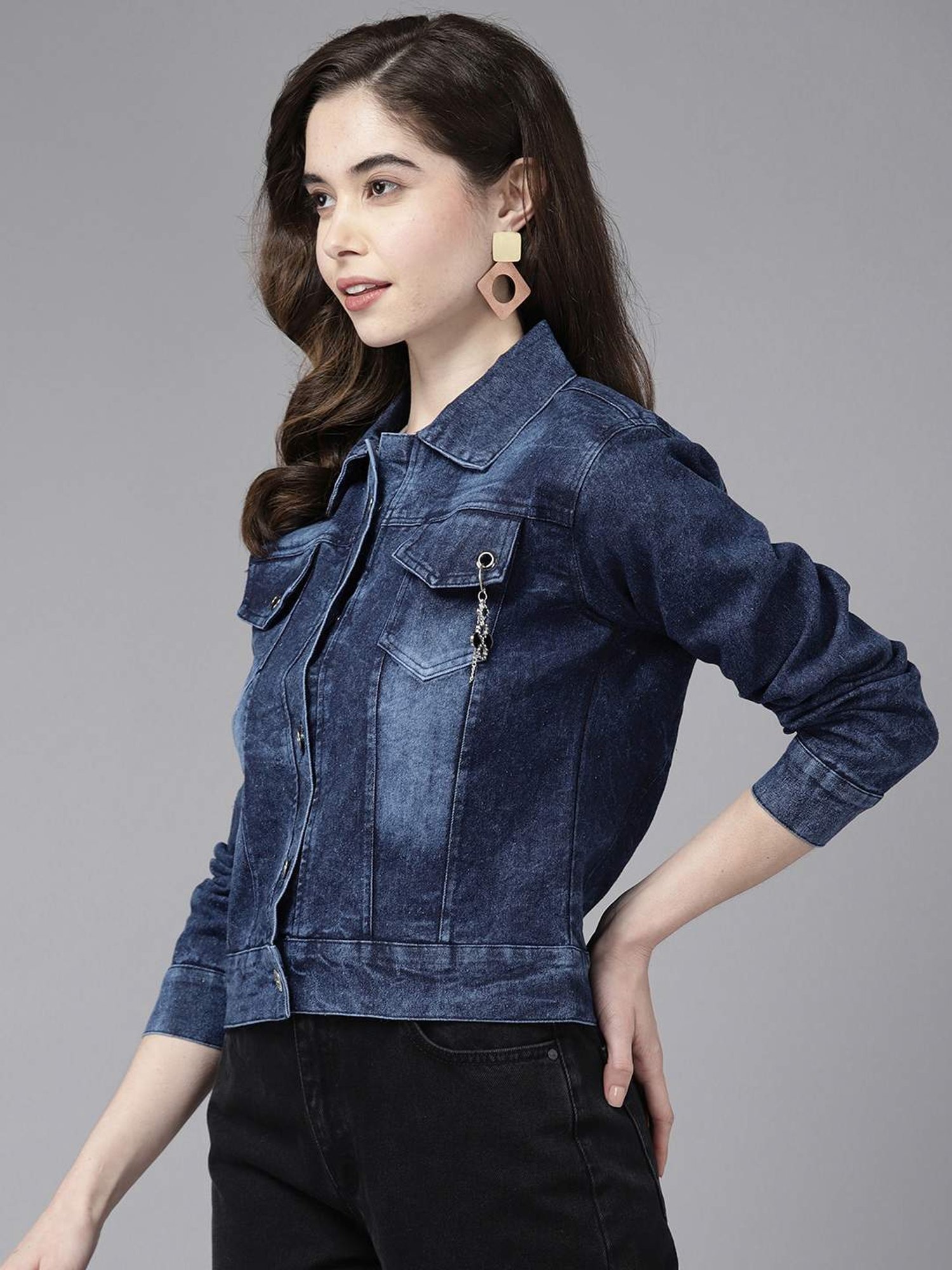 Aarika Navy Regular Fit Jacket