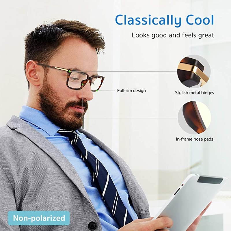Blue Light Blocking Glasses Computer Reading Glasses Prevents Eyestrain Transparent UV Filter Lens TR90 Frame Lightweight Blue Light Filtering Glasses for Men amp Women Brown
