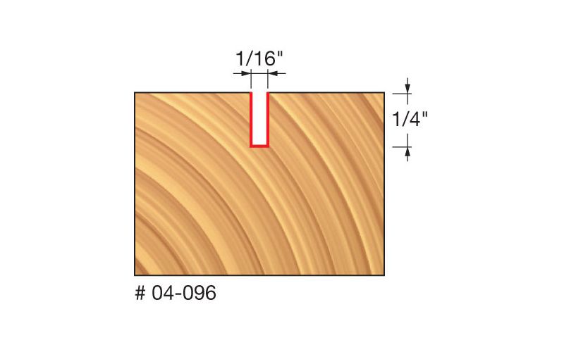 Freud 04-096 1/16 in. x 1/4 in. Double Flute Router Bit