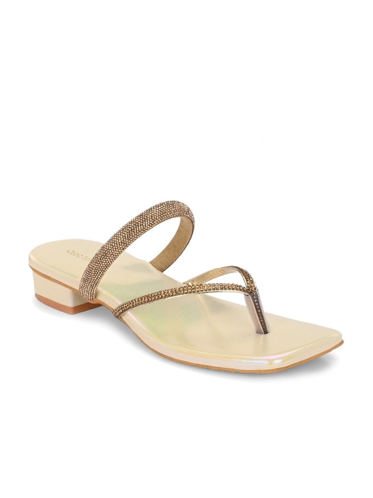 Clog London Women's Cream Thong Sandals