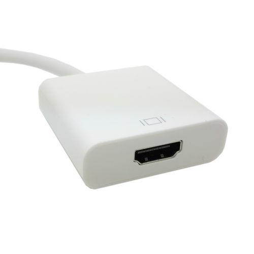 Left Angled 90 degree Mini DisplayPort Mini DP Male to HDMI Female Converter Cable Adapter White