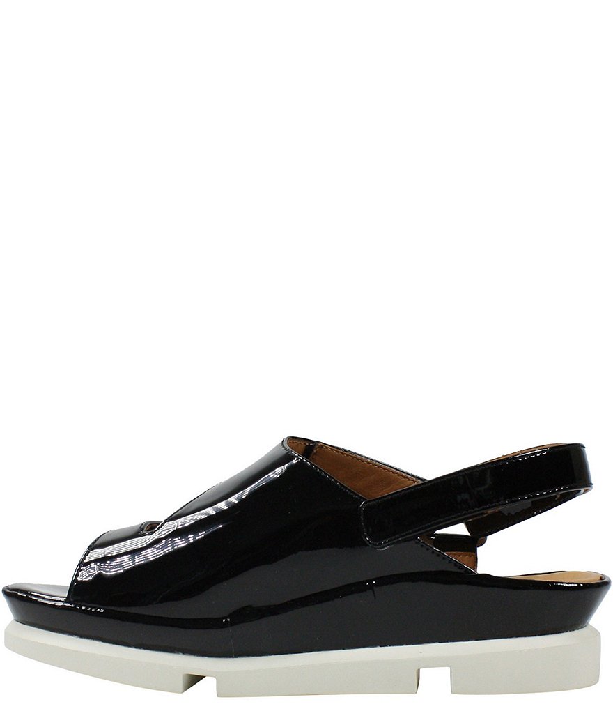 L'Amour Des Pieds Villarmosa Patent Leather Wedge Sandals