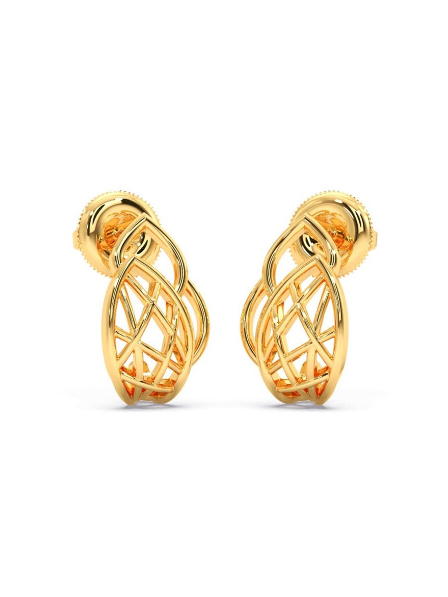 Candere by Kalyan Jewellers Peacock Collection 18k Yellow Gold Hoop Earrings for Women