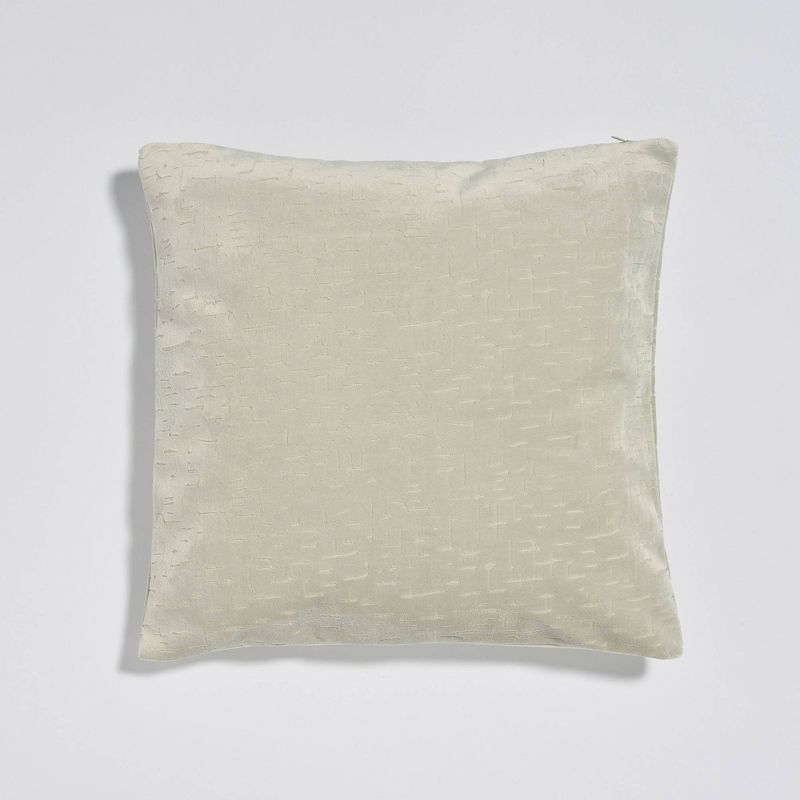 18"x18" Abstract Lines Plush Jacquard Throw Pillow Ivory - Sure Fit