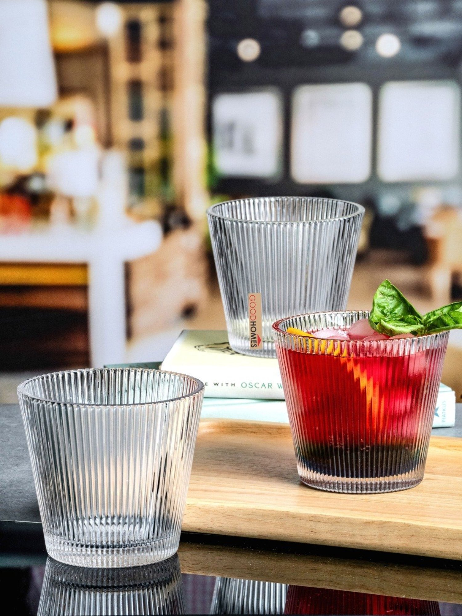 Melbify Roll Sip Transparent Cocktail Glass with straw 250ml - Set of 2