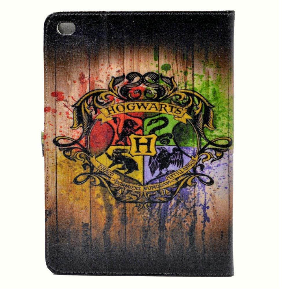Unique! Hogwarts Art Colorful Paint Splatter Pattern Leather Flip Stand Case Cover for 2015 Apple iPad Mini 4 (4th Generation iPad mini4)