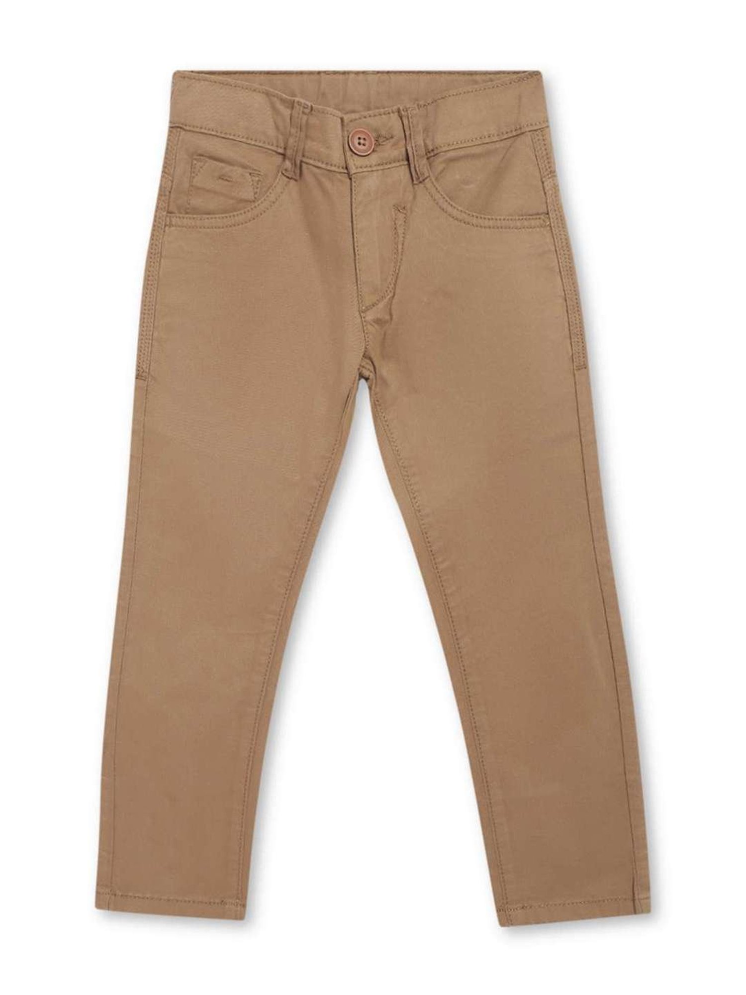 Cantabil Boys Beige Cotton Regular Fit Trousers