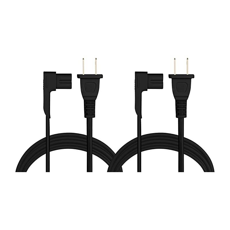 3ft 2Pack Power Cord Compatible with Sonos Play One Sonos Play1 and Sonos One SL Speaker Compatible with Sonos Play One Power Cable Cord Standard Black