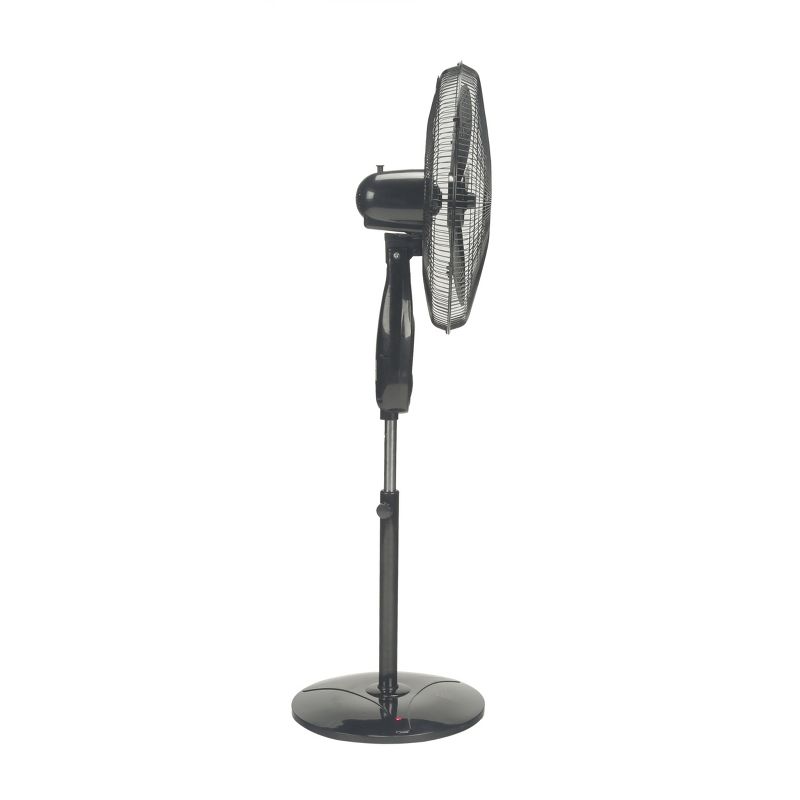 Optimus 18 in. Oscillating Stand Fan in Black