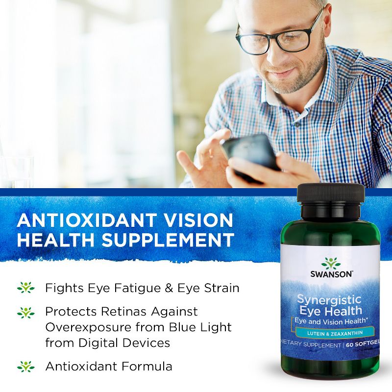 Swanson Synergistic Eye Health Lutein & Zeaxanthin Softgels, 22 mg, 60 Count