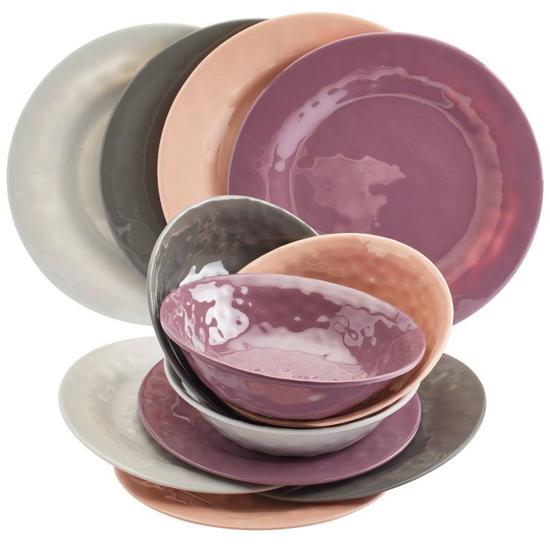 12pc Melamine Hawaiian Sunset Dinnerware Set - Tabletops Gallery