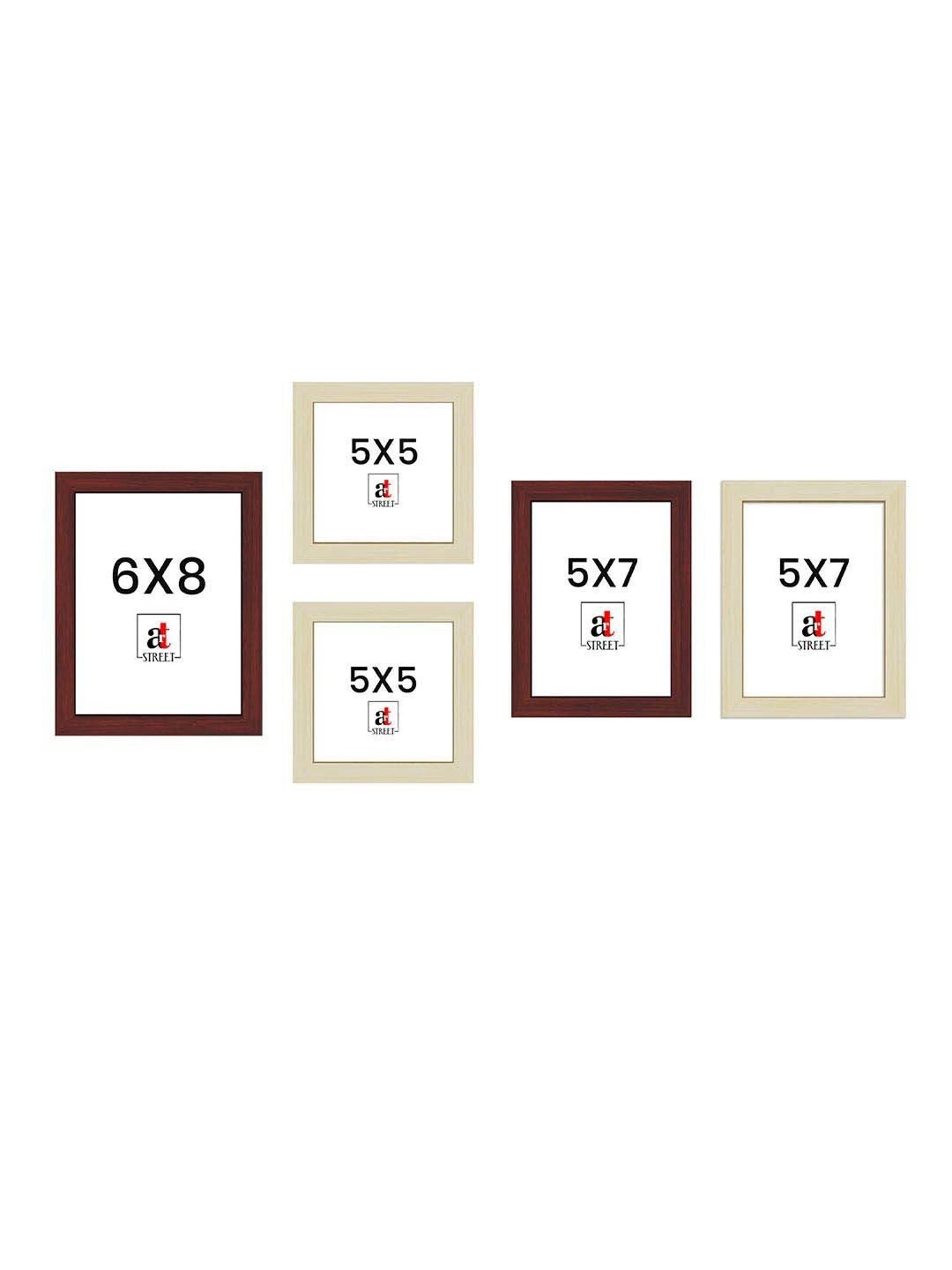 Art Street Brown Synthetic Today & Always Wall Photo Frame - Set of 5