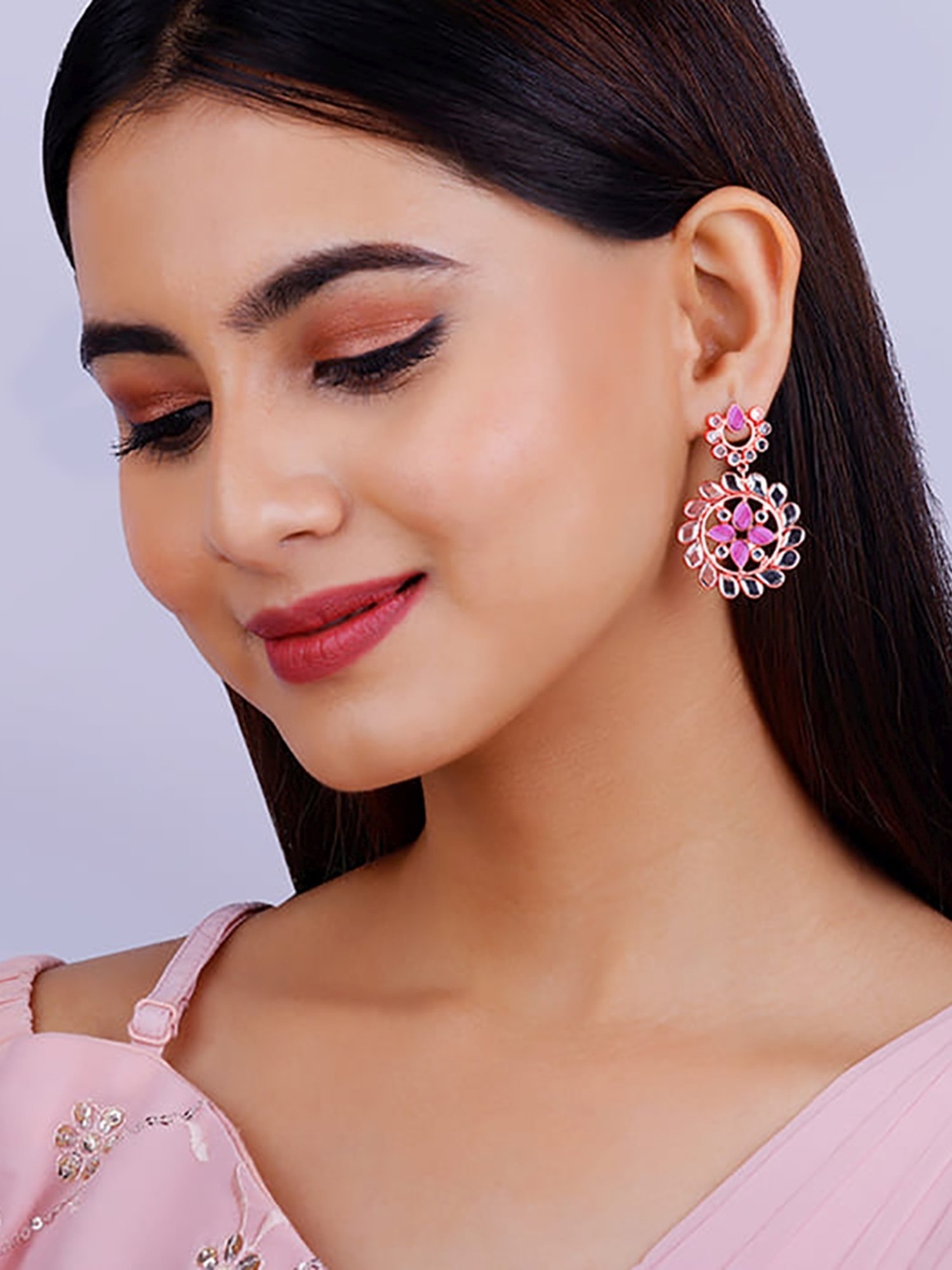 GIVA 92.5 Sterling Silver Ghoomar Dangler Earrings
