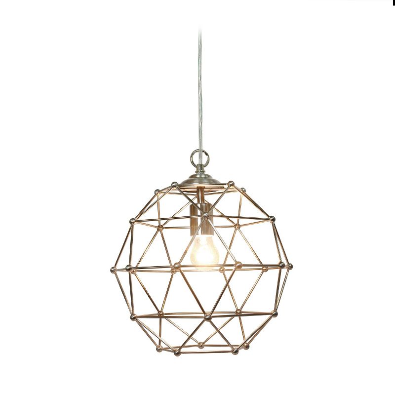Hexagon Industrial Rustic Pendant Brushed Nickel - Elegant Designs