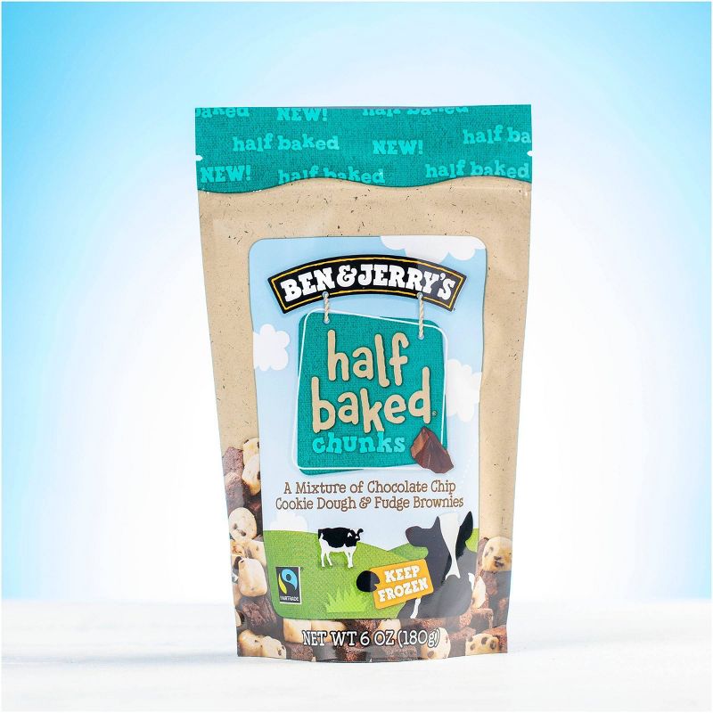Ben & Jerry's Cookie Dough & Fudge Brownies Frozen Half Baked Chunks - 6oz