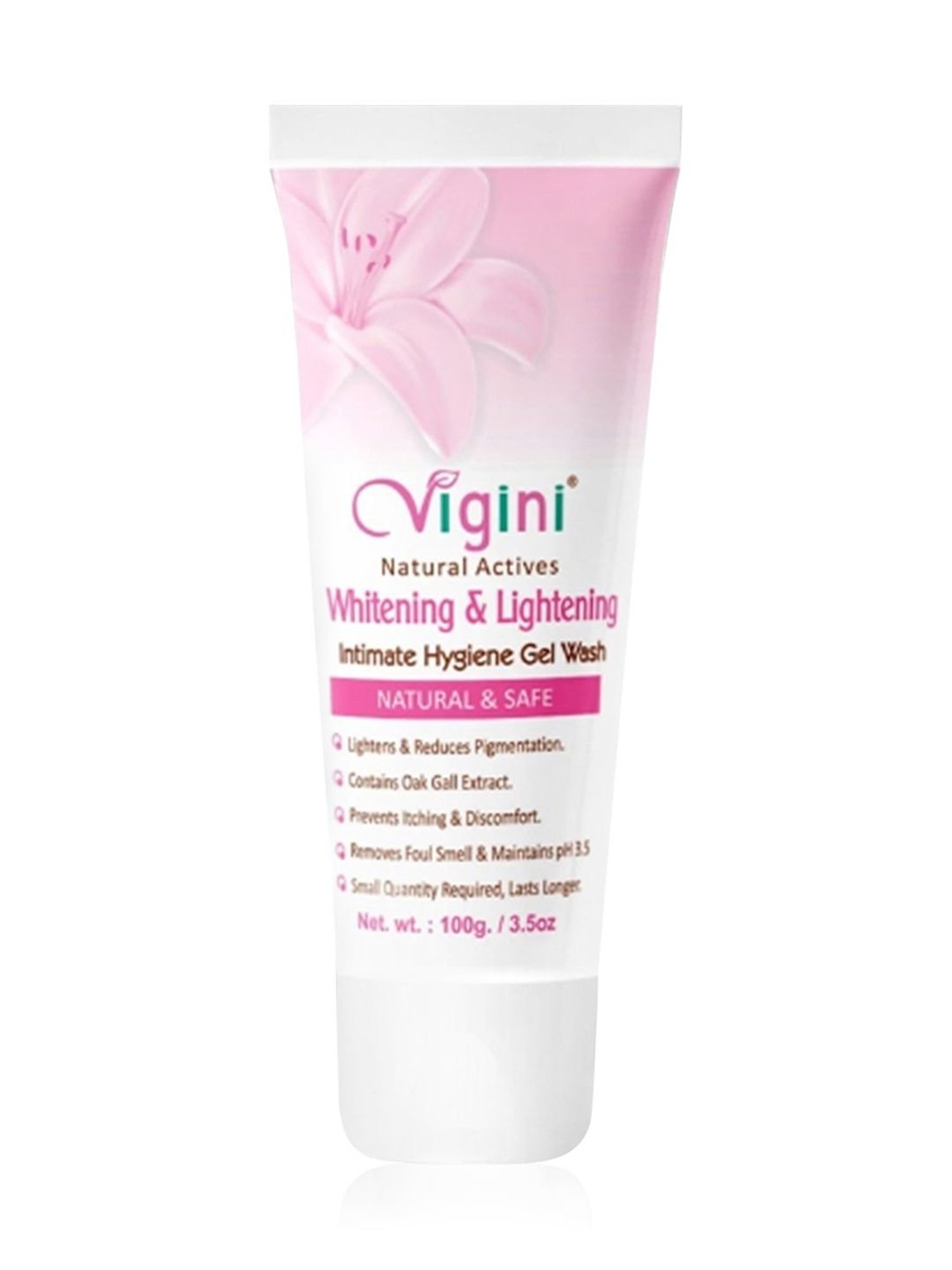 Vigini 100% Natural Actives Whitening & Lightening Intimate Feminine Hygiene Gel Wash - 100 gm