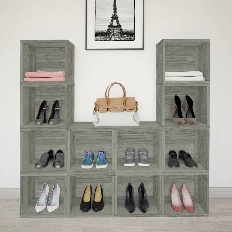 IRIS Tachi Series Modular Wood Stacking Storage Drawer Box Cabinet Cube, Gray