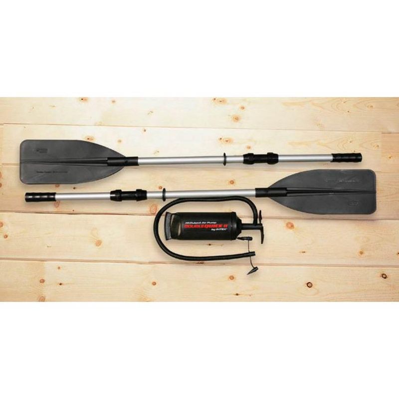 Intex Explorer 200 Inflatable 2 Person River Boat Raft Set with 2 Oars & Pump