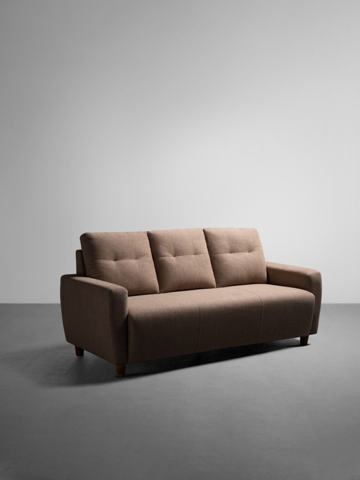 Sleepyhead Yolo Coco Brown Fabric 3 Seater Sofa