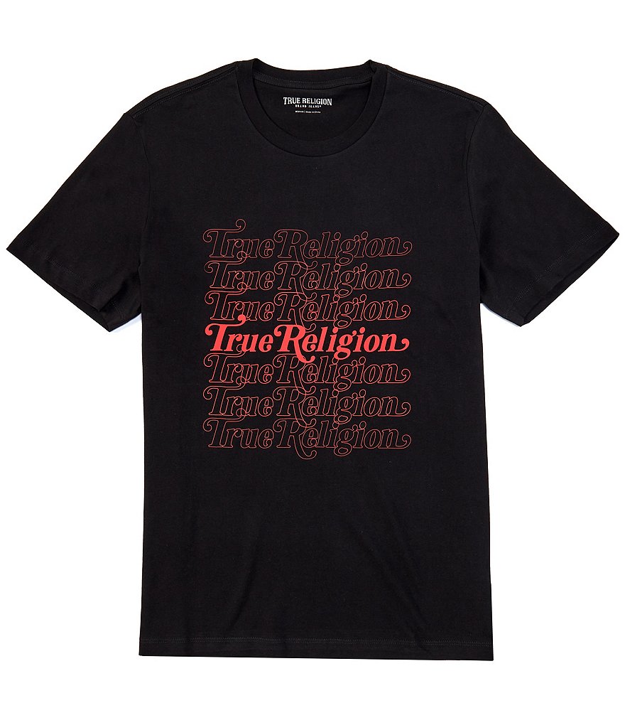 True Religion Short-Sleeve True Waterfall Logo T-Shirt