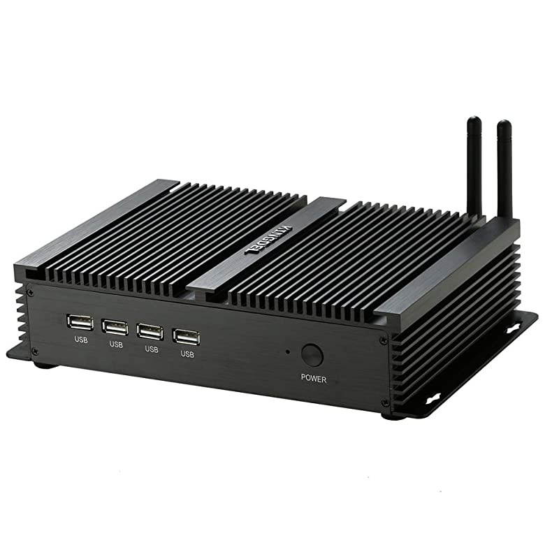 Powerful Mini Desktop Computer, Fanless Industrial PC, Intel i5 Dual Core CPU, 8GB RAM, 256GB SSD+1TB HDD, 2xNICs, 4xUSB 3.0, 4xCOM RS232, HD Port, Metal Case, Windows 10 Pro