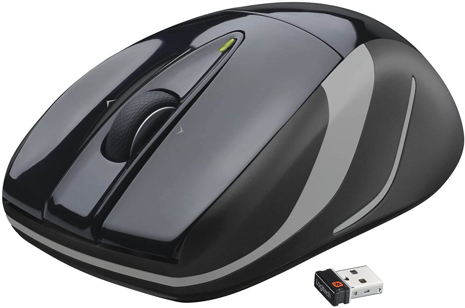 M525 Wireless Mouse &ndash; Long 3 Year Battery Life, Ergonomic Shape for Right or Left Hand Use, Micro-Precision Scroll Wheel, and USB Unifying Receiver for Computers and Laptops, Black/Gray