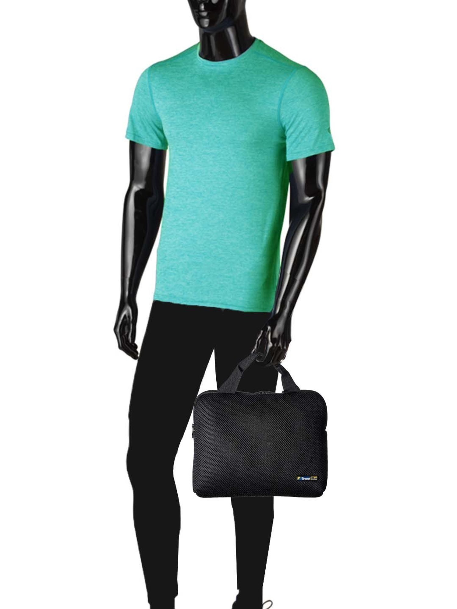 Travel Blue Black Textured Laptop Sleeves