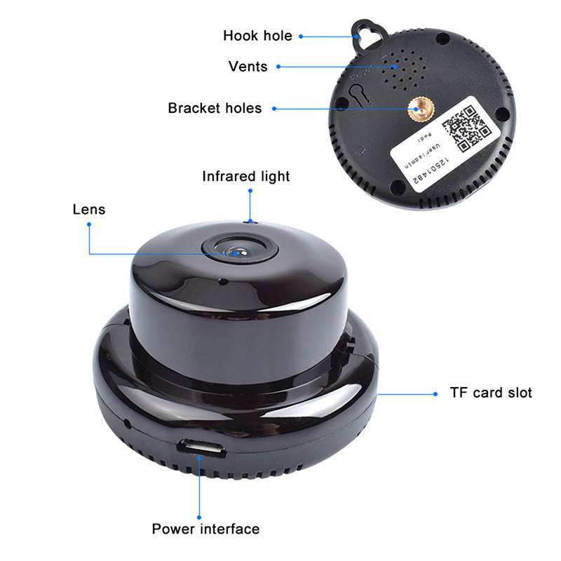 Mini Wifi IP Camera HD 1080P Wireless Indoor Camera Night Vision Two Way Audio Motion Detection Home Security Baby Monitor