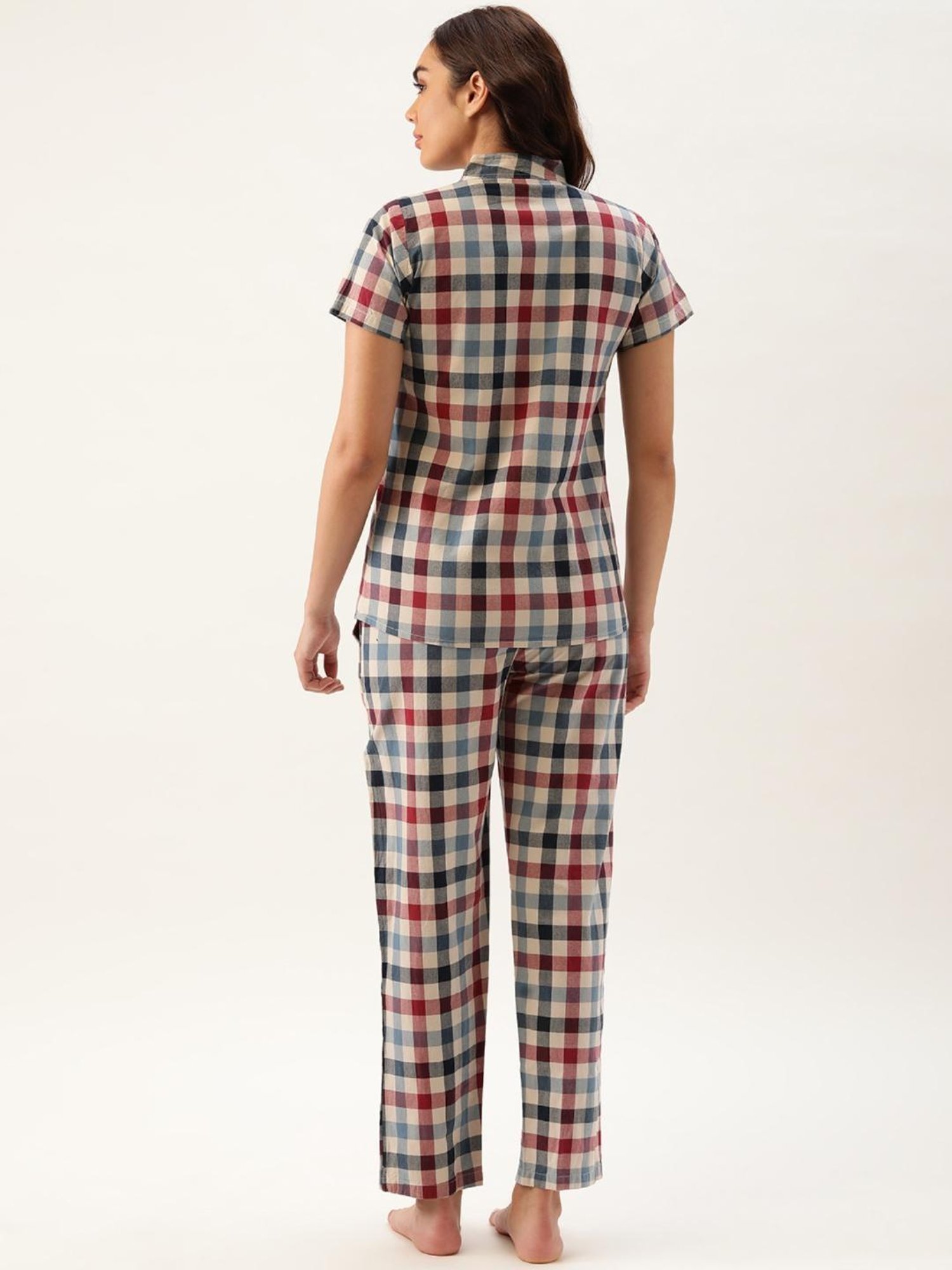 Clt.s Multicolor Checks Pajama Set