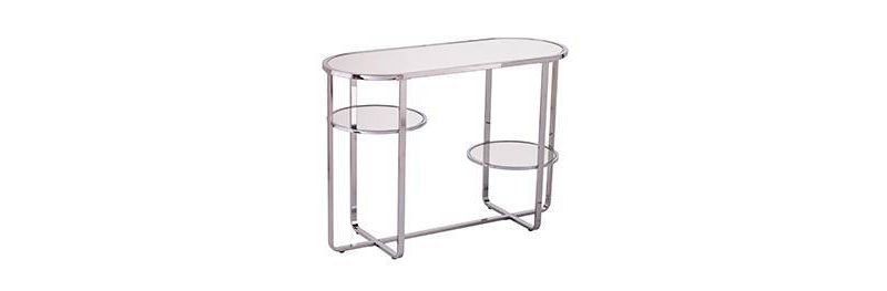 Malissa Mirrored Console Table with Storage Silver - Aiden Lane