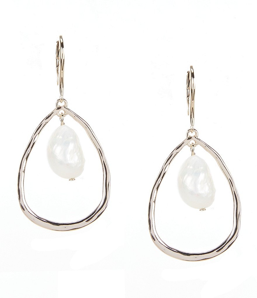 Sanctuary Project Semi Precious Turquoise and White Howlite Three Stone Stud Earrings Gold