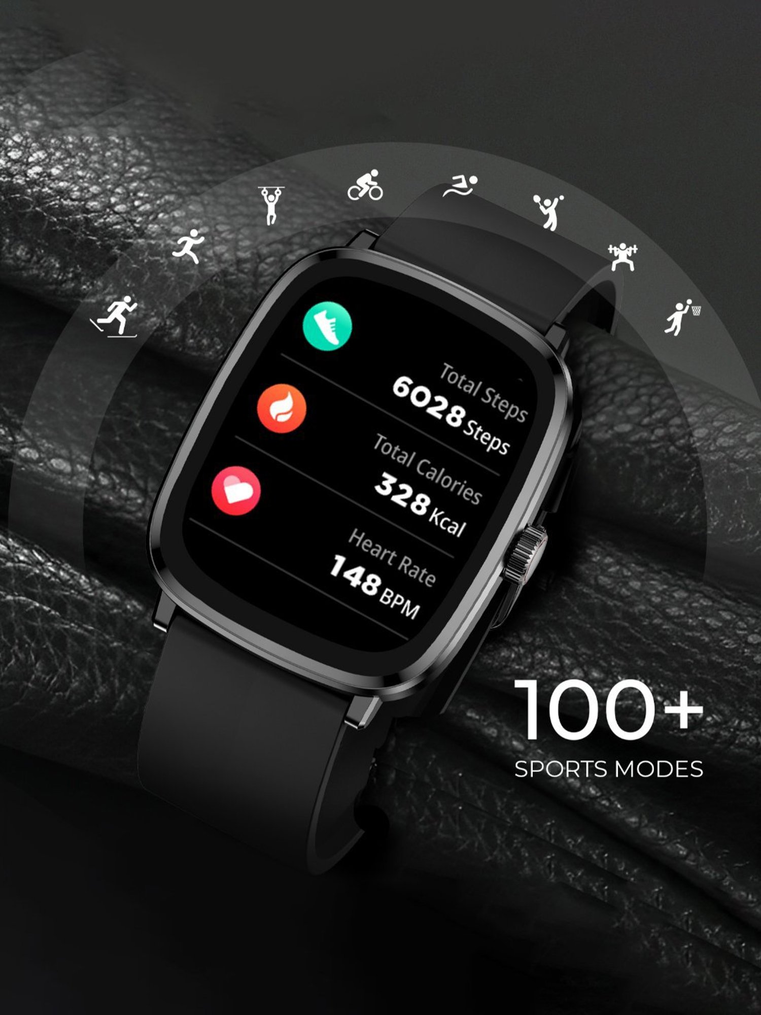 beatXP Unbound Era BT Calling Smartwatch with 2.01 inch Super AMOLED Display (Black)