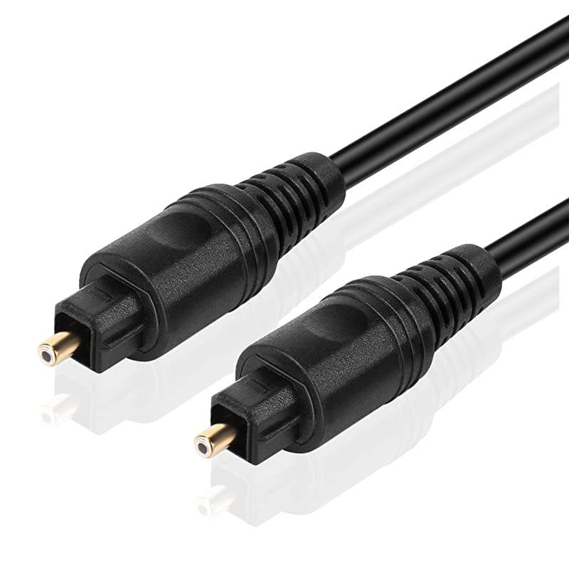 Toslink Digital Optical Audio Cable 50 Feet Home Theater Fiber Optic Toslink Male to Male Optical Plug Wire Cord